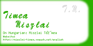 timea miszlai business card